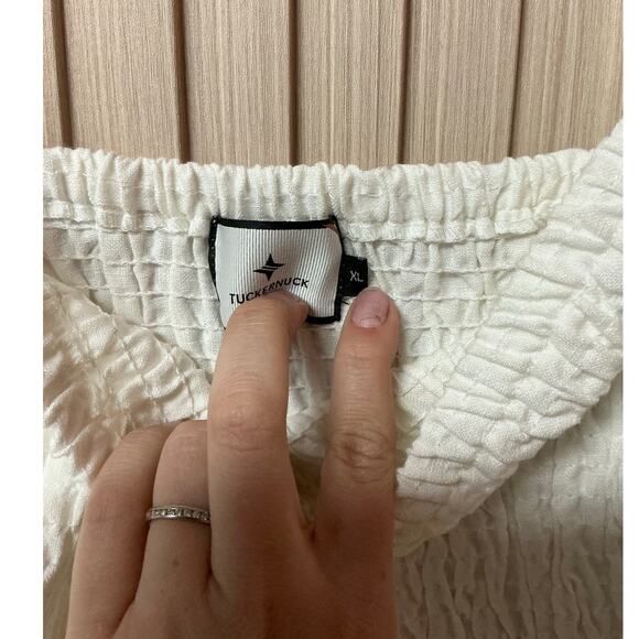 Tuckernuck Annie Smocked Linen Mini Dress Ivory Size XL - Picture 4 of 7